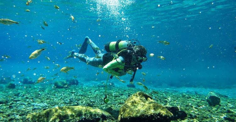 Buceo en el río